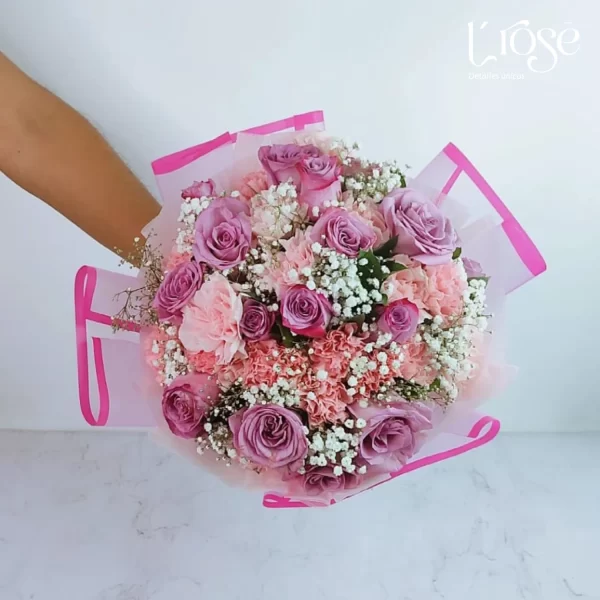 #273 Bouquet de rosas y claveles - Imagen 2