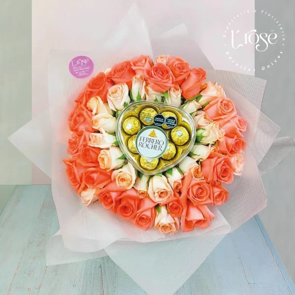 #129 Bouquet de rosas con chocolates - Imagen 4