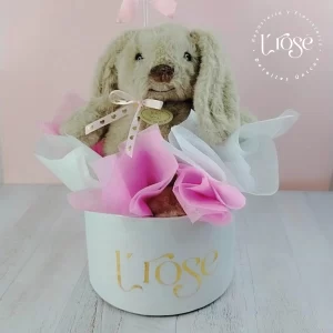 #201 Arreglo de peluche y globo burbuja