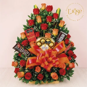 #263 Arreglo de rosas y chocolates