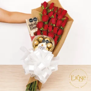 #332 Ramillete de rosas y chocolates
