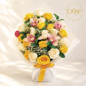 #333 Bouquet de rosas y orquídeas