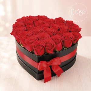 #346 caja corazón con rosas