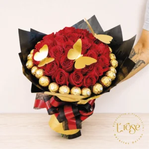 #392 Bouquet de rosas y Chocolates