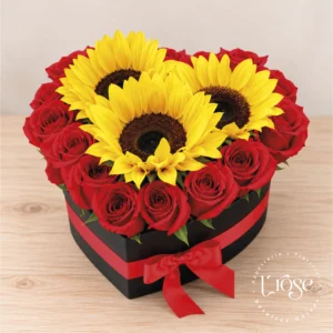 #491 Caja corazón con flores