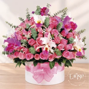 #8 Caja cilindro con flores