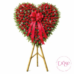 #318 Arreglo grande en forma de corazón con rosas