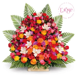 #17 Arreglo grande de rosas y orquídeas