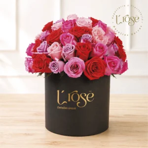#457 Caja cilindro con 96 rosas