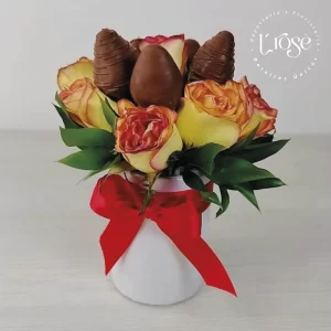 #256 Arreglo de rosas con Fresas