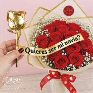 #544 Bouquet mensaje sorpresa en rosa dorada