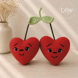 Pareja de cerezas amigurumi