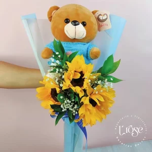 #99 Ramillete peluche con girasol