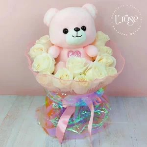 #10 Bouquet de rosas y peluche