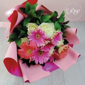 #273 Ramillete de rosas y gerberas