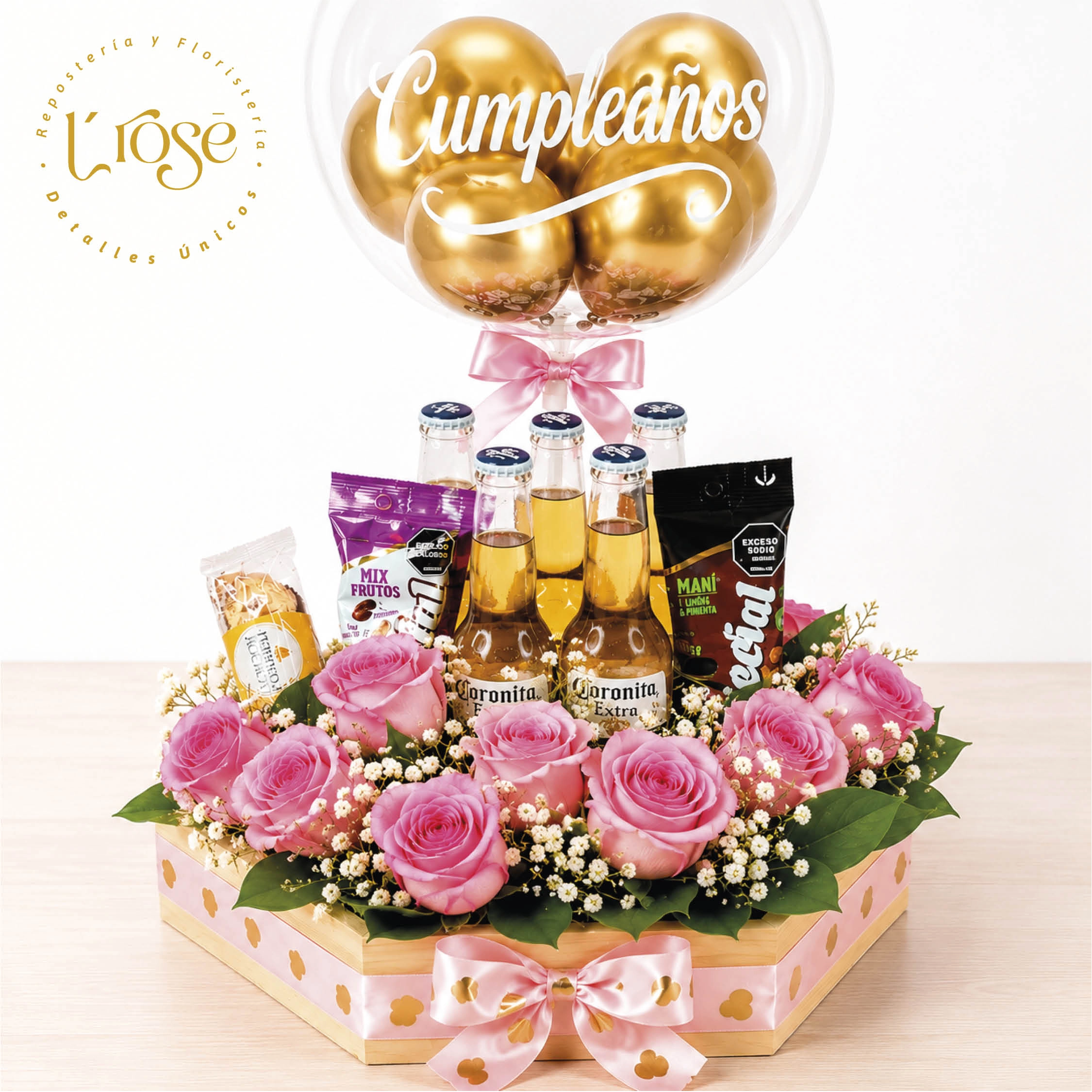 #358 Ancheta con rosas