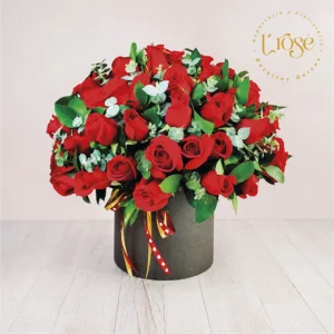#375 Caja cilindro con rosas