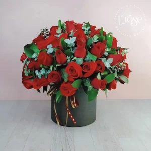 #375 Caja cilindro con rosas