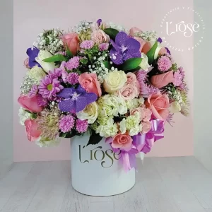 #388  Caja cilindro con flores