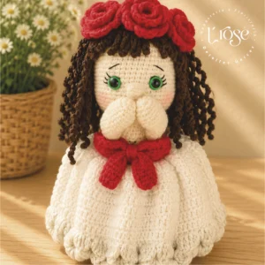 Muñeca reversible en bouquet de rosas