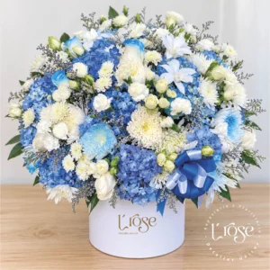 #488 Caja cilindro con flores