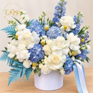 #558 Caja cilindro con flores