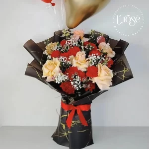 #560 Bouquet de flores y globos