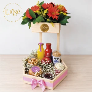 #18 Desayuno 2 pisos con Gerberas